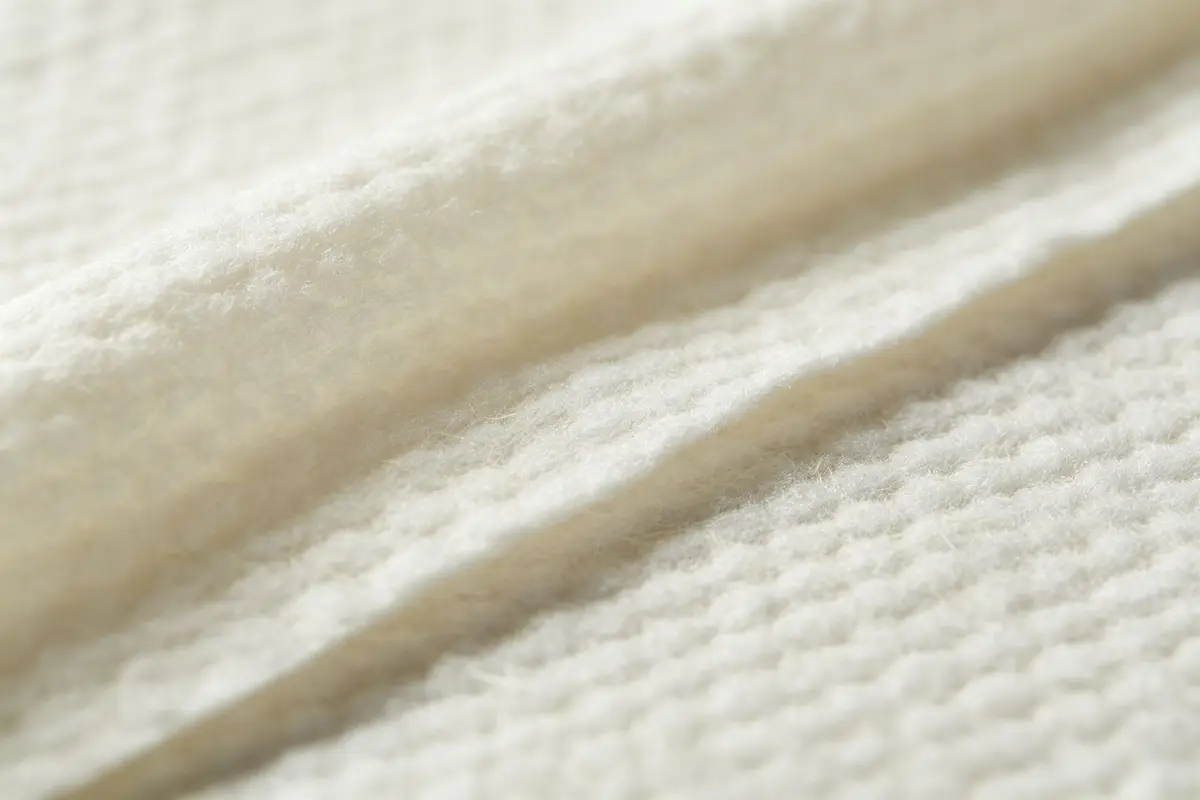 Bamboo plant fibers and soft wipe material macro close up
