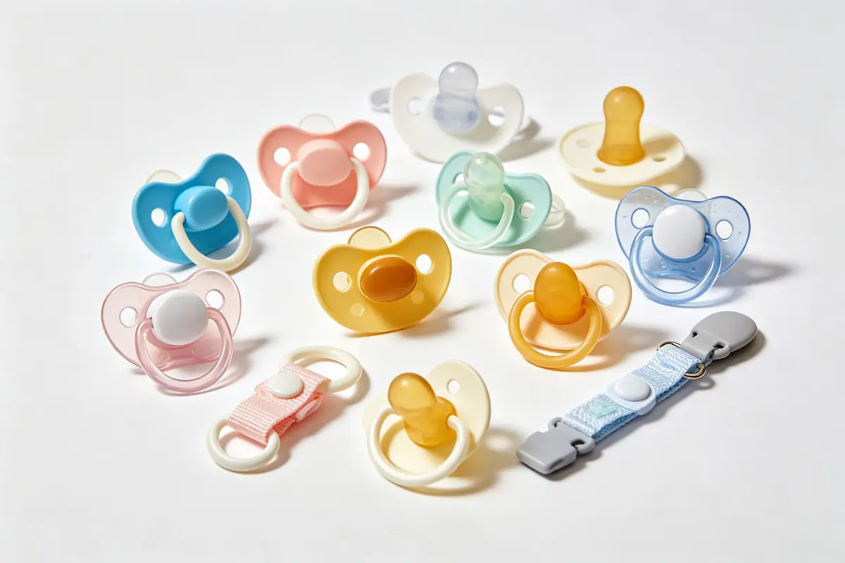 Various baby pacifiers orthodontic silicone latex pacifier clips