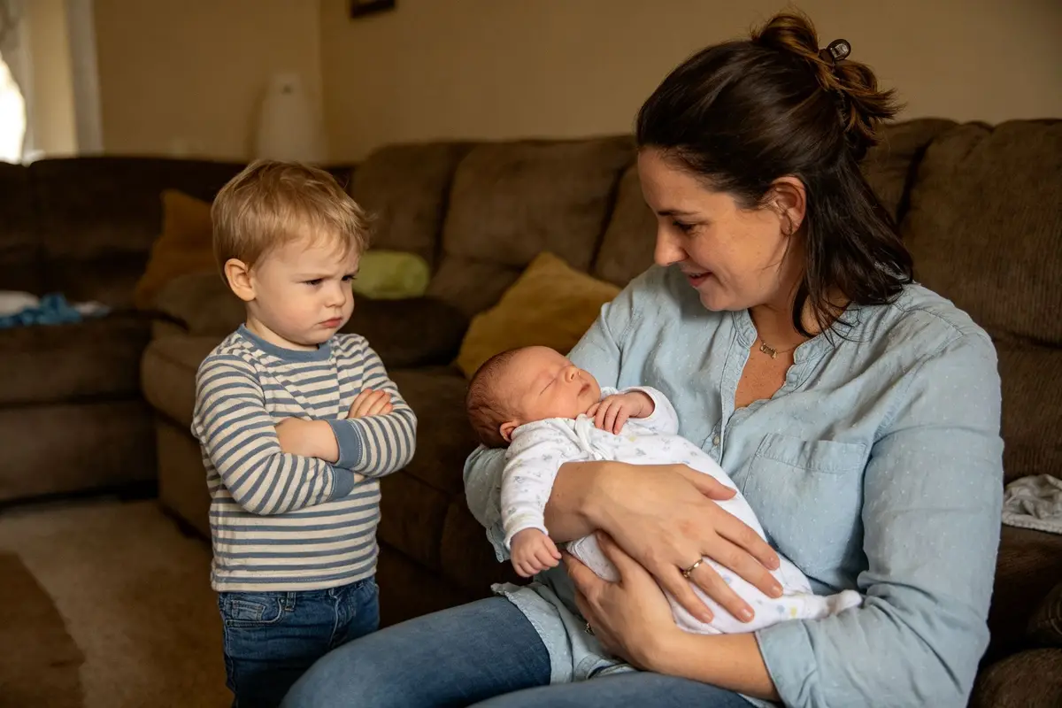 Toddler Sibling Jealousy: How We Navigated the New Baby