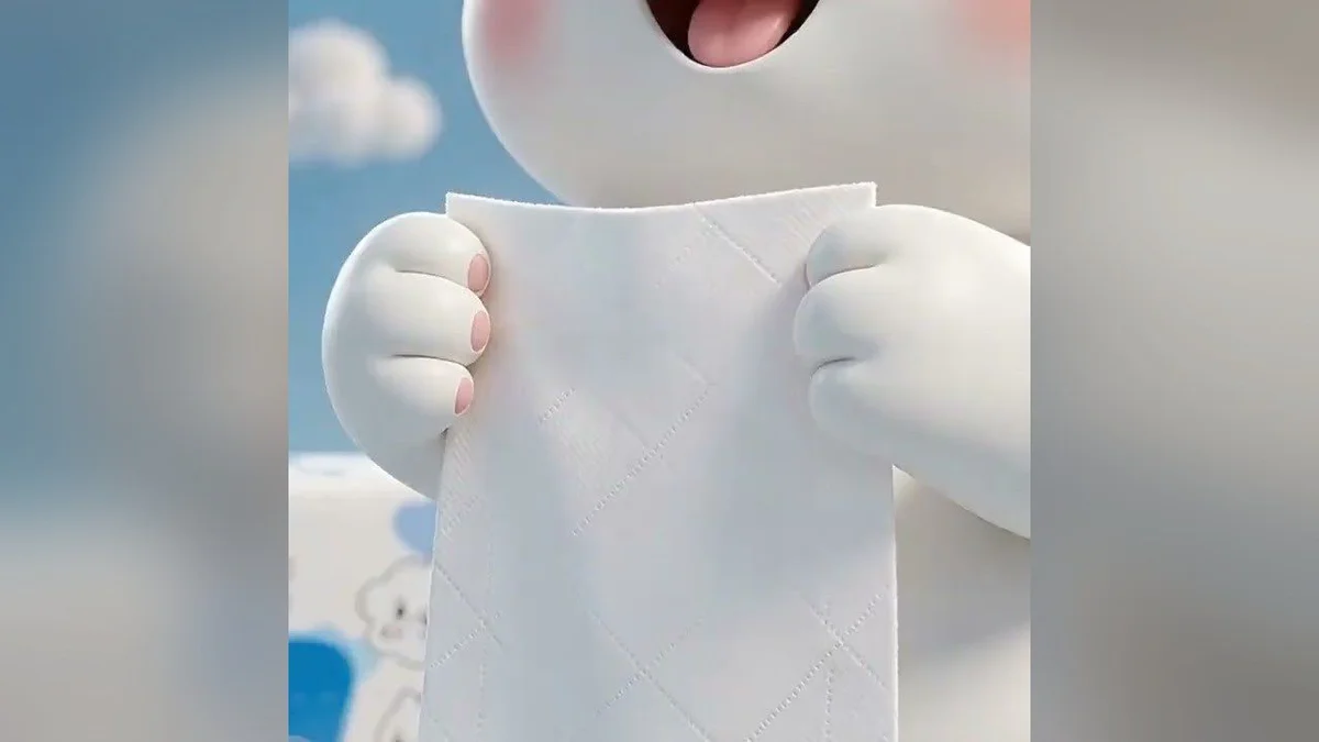 Even a Moni Happy tissue can be this gentle. — video still