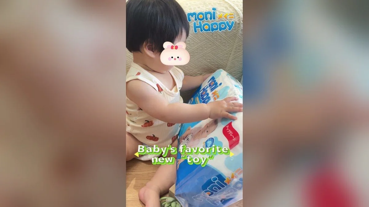Monihappy babydiapers becomes your baby's favorite new "toy". — video still